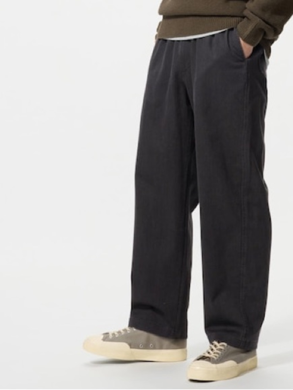 Uniqlo Men’s Stretch Chino Ankle Pants, Charcoal